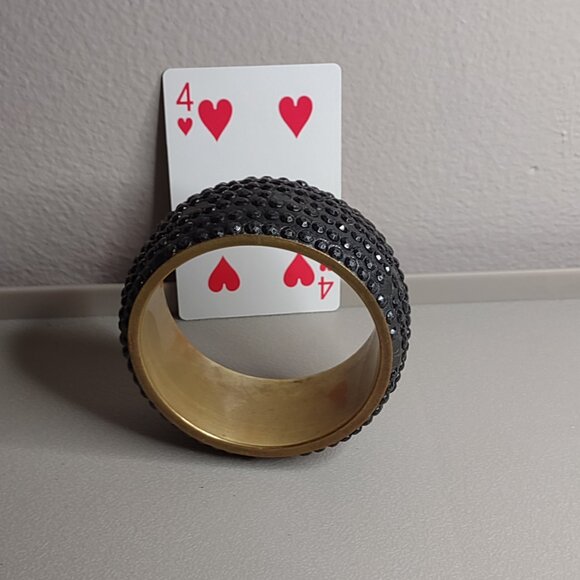 Very Heavy Distressed Beat Up Vintage Black 8 Inch Bangle - Picture 8 of 12